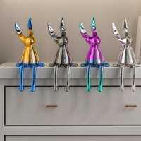 Long-Eared Rabbit Decor Luxury Design Metal Rabbit Statue Modern