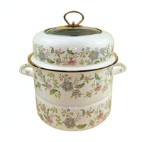 Enamel Steaming Pot All Cooktop Compatible Steaming Pot holderCool Handles Cooking Cookware