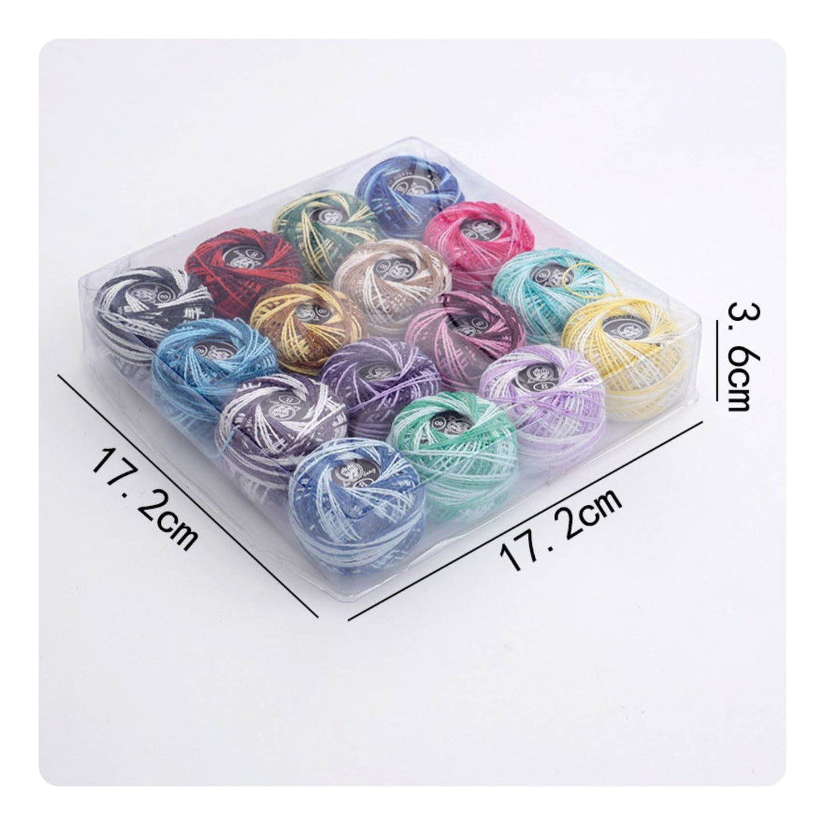 16 Pieces Size 8 Cotton Lace Thread Embroidered Ball Craft Thread