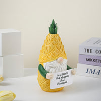 菠萝地精gnome名片夹跨境创意装饰摆件树脂节日礼物Be A Pineappl