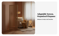 Folding Design 4-Panel Woven Partition Asian Aesthetic Room separater Freestanding Privacy Screen Portable for Interior Decorators, Business Owners, Office Workers, Bedroom, Studio Apartment, Dressing Area