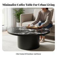 2 Pieces Space-Saving Nesting circular tables Sintered Stsingle Top Nesting Table Set Modern Minimalist & design Living Room Furniture Multi-Functional for Apartment Dwellers, homeowners, Interior Designers, Small areas, Lounge Area, Office, Bedroom