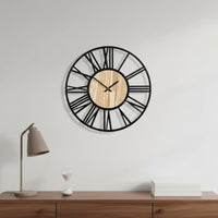 Retro Design Wall Clock Silent Movement Large Round Wall Clock for Office