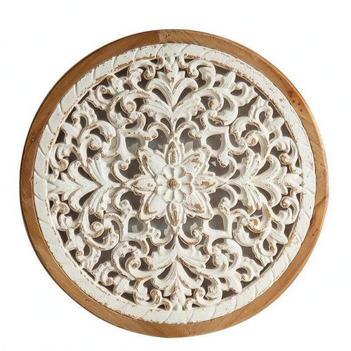 Carved Floral Wall Art Vintage-Style Carved Wood Wall Panel Farmhouse Home Decor