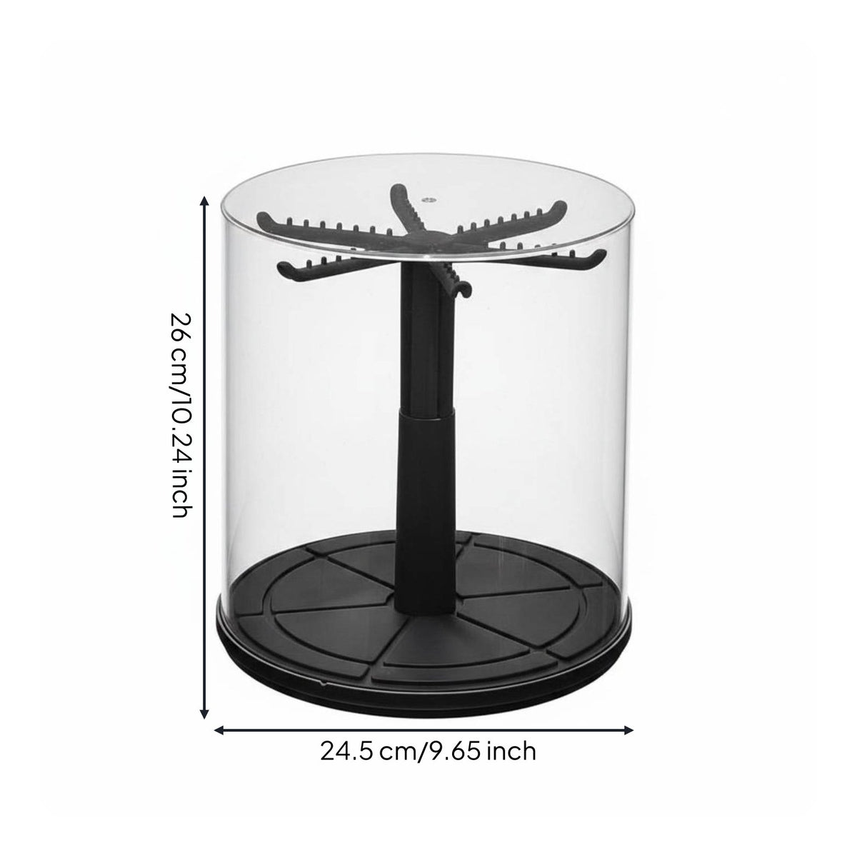 Rotating Display Case Transparent Rotating Display Box Space Saving for Desk