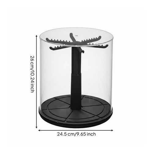 Rotating Display Case Transparent Rotating Display Box Space Saving for Desk