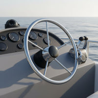 Yacht Steering Control Wheel with Grip Stainless Steel Boat Steering Wheel Mirror Polished