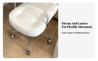 Reclining Function Upholstered Swivel Chair Adjustable Height Upholstered Rolling Armchair Comfortable Cushioning Seating Furniture Ergonomic Design for Home Users, Office Workers, Students, Study Room, Bedroom