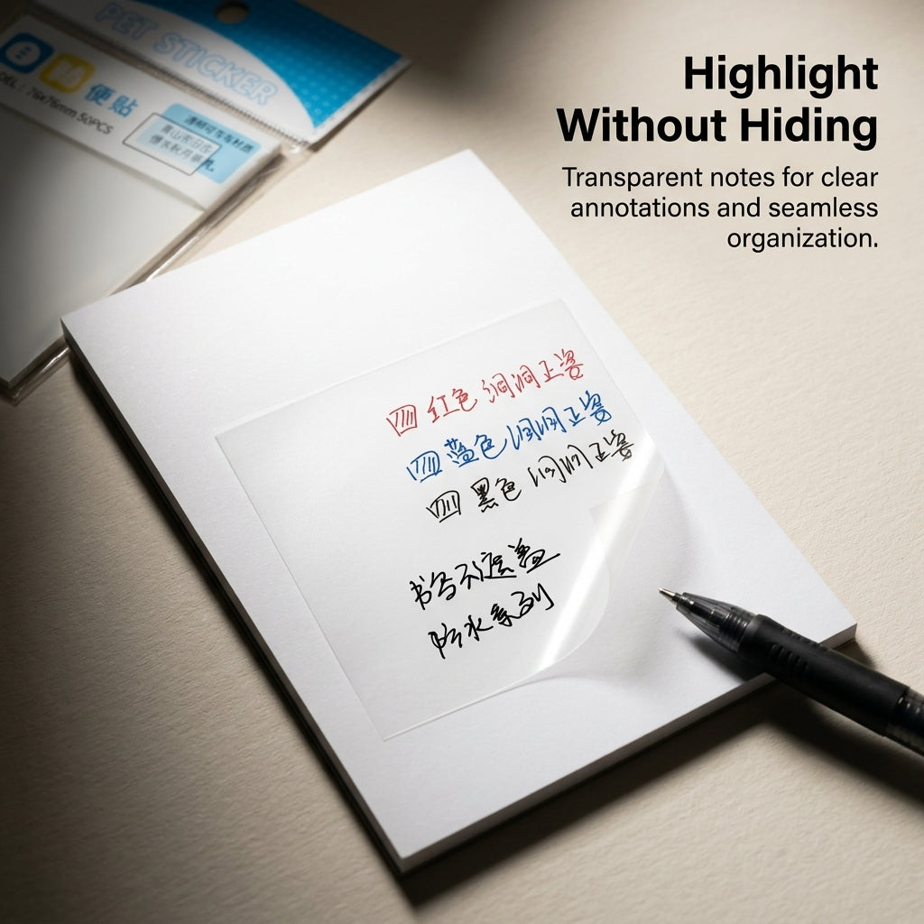 Waterproof Sticky Flags Transparent PET Index Tabs, Repositionable Filing for Reading Books Annotation