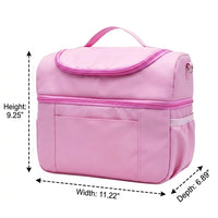 Travel Bag and Tote Bag for Women, Cool Bag with 2 Compartments and External Pockets, Portable Picnic Bag or Delivery Bag, Single Shoulder Strap