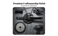 12 Mountain Bike Groupset Hyperglide+ 1x12 Speed Bike Transmission Set Rapidfire Plus Mountain Bike Drivetrain Kit for Biking Enthusiasts, Trail