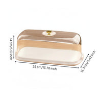 Clear Dessert Box Gold Knob Cake Display Box Rectangular