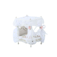 1:12dollhouse迷你家具卧室微场景模型梦幻星空网纱公主床纱幔床