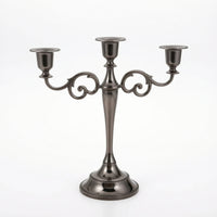 Candlestick Holder with Three Cups Metal 3-Arm Candelabra European-Style