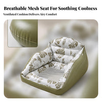 Pool Seat Inflatable Water Sofa Inflatable Pool Seat Chair Leaf Pattern Raised Armrests