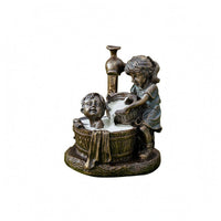 Human Figure Sculpture Weathered Bronze Finish Sculpture Textured for Tabletop