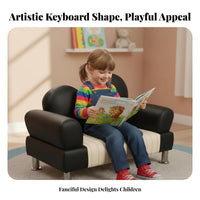 2 Pieces Keyboard-shapedShaped Sofa and Stool Playful Look Children's Furniture Ignites Creativity Transformable