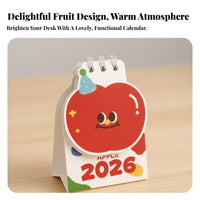 Mini Desk Calendar, Cartoon Fruit, Student, Cute Table Decor