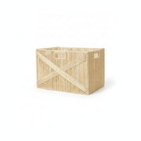 Storage Basket with Handles Rectangular Woven Storage Bin Open-Top for Closet