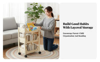 Rolling Storage Shelf Lockable Casters Multi-Layer Storage Trolley Easy Assembly