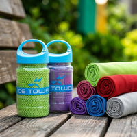 Cooling Towel with Portable Bucket for Sports & Outdoor Activities