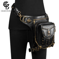 GEARDUKE Punk Skull Chain Crossbody Bag for Women, PU, Medium