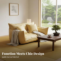 Armless Low Sofa synthetic Fabric Upholstery Lounge Seat Modern Minimalist design Thickly Padded for Students, Teenagers