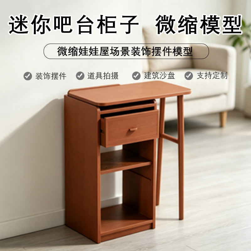 Miniature Dollhouse 1:12 Shelf, Home Bar, Simulated Mini Furniture for Dolls, Pretend Play Toy Model