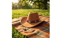 Cowboy Hat with Heart Ornament Decorated Western Hat with Chin Cord Wide Brim for Girls, Young Children, Dress-up, Costume Parties, Photo Shoots