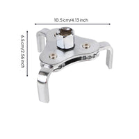 Sturdy Steel Construction 3-Jaw Oil Filter Wrench Secure Grip 3 Jaw Oil Filter Wrench Heavy Duty High Rotational Force for Mechanics, Car Owners, DIY Enthusiasts, Mechanical Maintenance, Garage