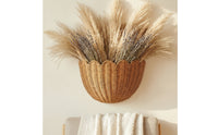 Half-Round Scalloped Wall Basket Space-Saving Wall-Mounted Storage Basket Decorative Rustic for Entryway