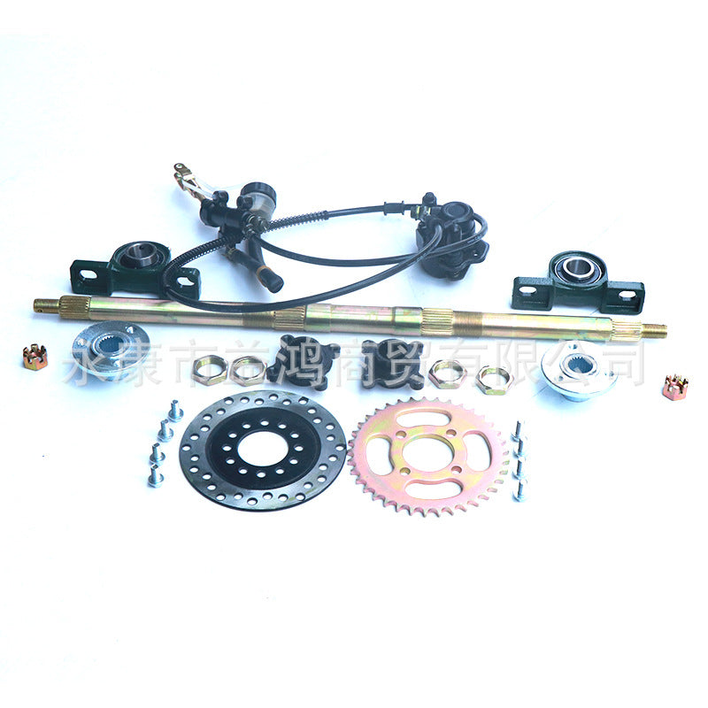 DIY Four-Wheel Go-Kart Rear Axle Kit 61-74CM with Disc Brake and Bearing Seat