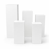 5 Pieces Cake Pedestal Stand Different Heights Dessert Display Stand Solid-Sided Event Decor for Wedding Reception