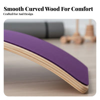 Sensory Training Wooden Wobble Balance Board Sturdy Wood Construction Wooden Balance Board Strengthens Core Muscles Child-Centered Rocker Toy Improves Posture for Toddlers, Stretching, Playroom, Indoor