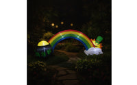 Giant Inflatable Arch with Leprechaun Outdoor Inflatable Rainbow Arch Inflatable Rainbow Archway Lighted for Homeowners, Garden