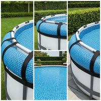 3 Pieces Secure Pool Cover Strap with Buckle Long-Lasting Pool Cover Straps with Buckles Easy Installation Weatherproof