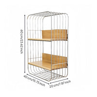 Wall-Mounted Storage Rack Stainless Steel Furniture Rounded Corners for Kitchen
