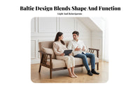 Nordic Design Aesthetic Wooden Frame Couch Small Space Friendly Sofa Minimalist Design Home Furniture Soft Upholstery for Apartment Dwellers, Lightice Managers, Young Adults, Living Room, Reception Area, Cafe, Balcony
