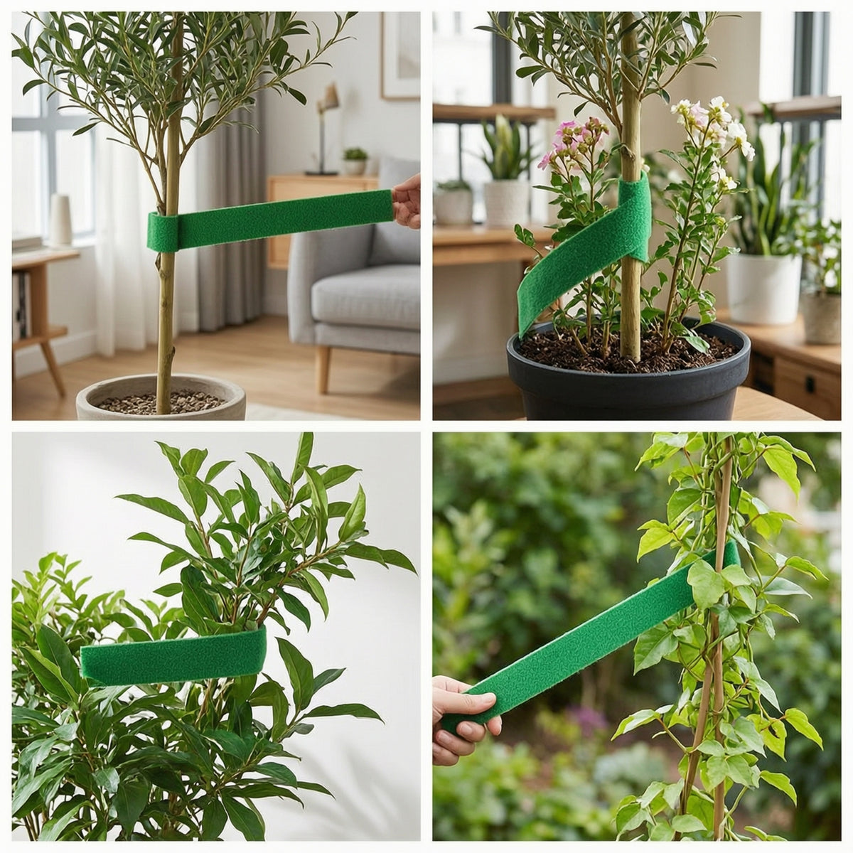 Hook-and-Loop Plant Tie Cut-to-Length Hook and Loop Plant Tie Reusable for Gardeners, Greenhouse
