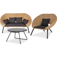 Outdoor Rattan Sofa Set with Coffee Table