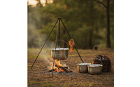 Camping Cookware Set Stainless Steel Camping Pots and Pans Space-Efficient-Saving Cookware with Lids for Campers, Backpackers, Picnics