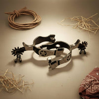 Star Engraved Riding Prod Smooth Rolling Rowels Western Cowboy Prod Horse Riding Aids for Cowboys, Equestrians
