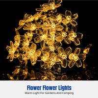 Solar Flower Waterproof LED Lights for Garden, Patio, Balcony, Tree Hanging, Ambience Decor