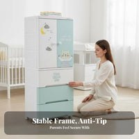 configurable Cube Organizer Large Capacity Storage Cabinet Cartoon Pattern for Babies