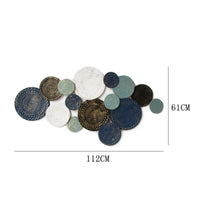 Metal Disc Wall Art Embossed Circular Metal Wall Sculpture Textured for Entryway