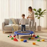 Low-Height Spring Trampoline Compact Round Trampoline Waterproof Rebounder Resistant for Backyard, Classroom
