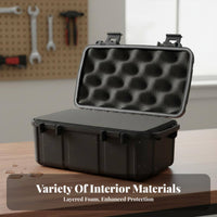Portable Plastic Tool Case Lockable Sturdy-Duty Tool Box Waterproof Safety Case Crushproof Secure for Technicians, Travel