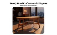 Two-Tier Oval Coffee Table Minimalist Aesthetic Living Room Furniture