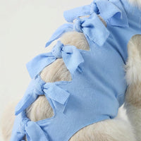 Cat Recovery Suit with Adjustable Tie Straps, Round Neck Post Surgery Abdominal Protector, Anti Licking Cat Belly Protector for Daily Outdoor Use