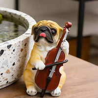 4 Pieces Puppy Band Figurines Hand Painted Musician Dog Statue Vibrant Colors
